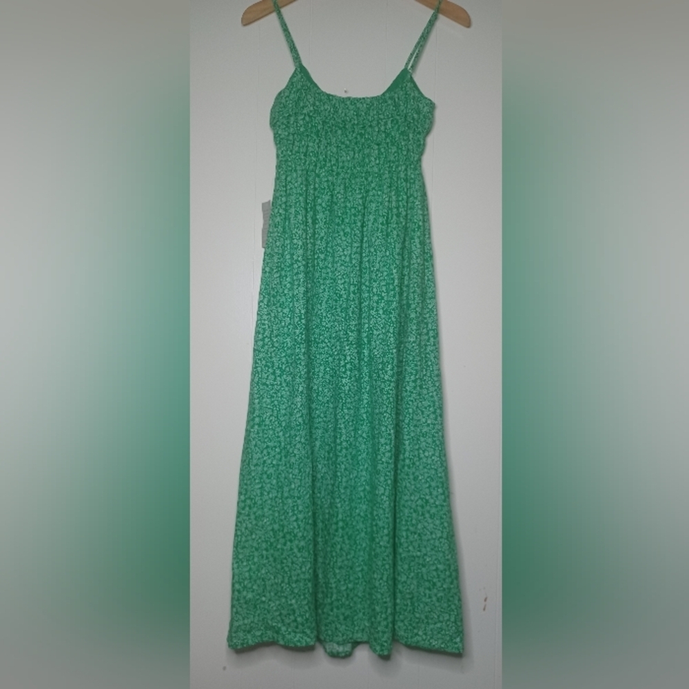 Charles Henry Women's Floral Print Shirred Linen Blend Midi Dress - Picture 7 of 10